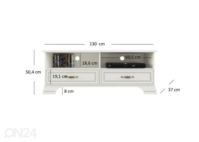 TV-alus Tiffany 130 cm suurendatud mõõdud