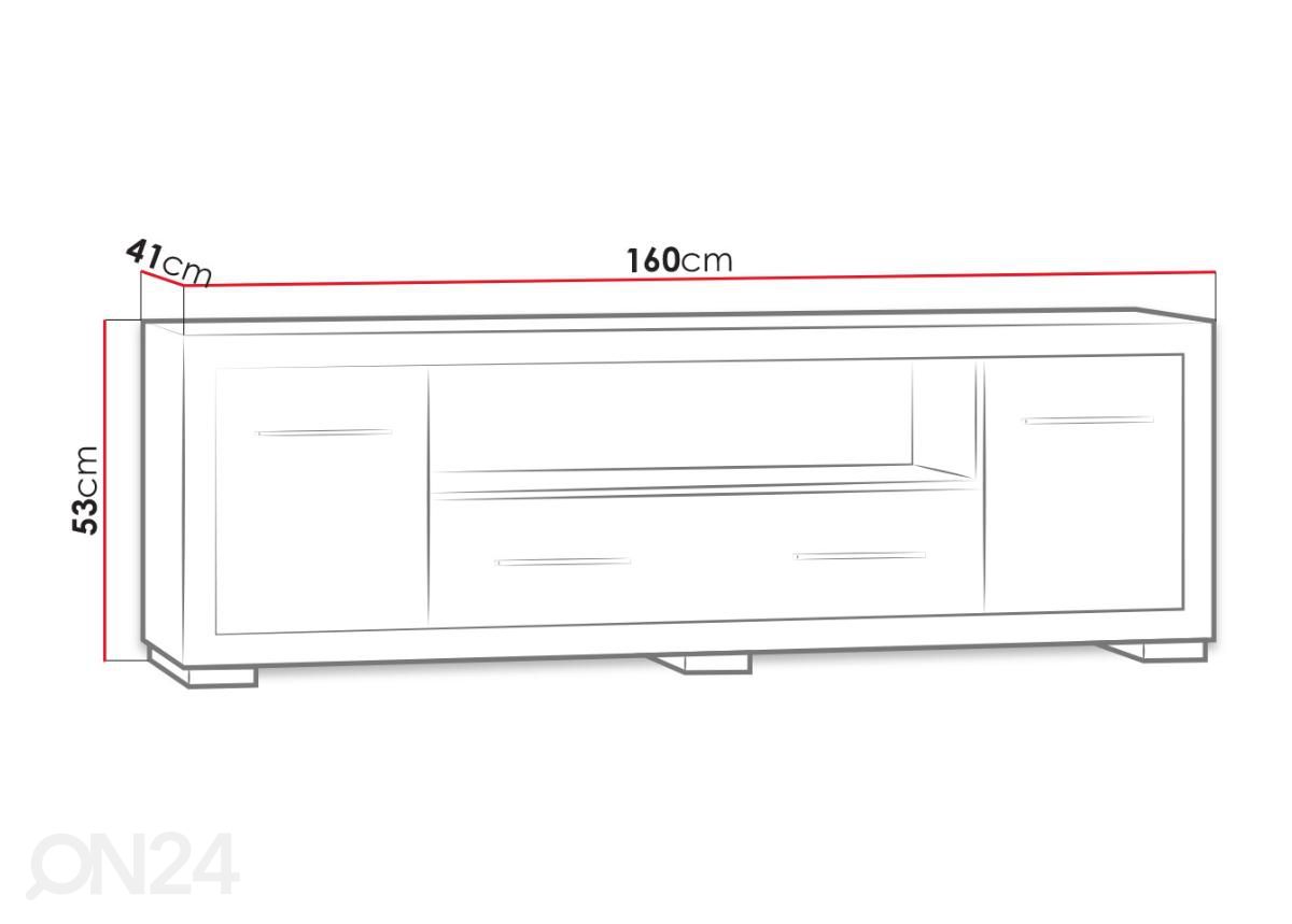 TV-alus Vegas 160 cm suurendatud mõõdud
