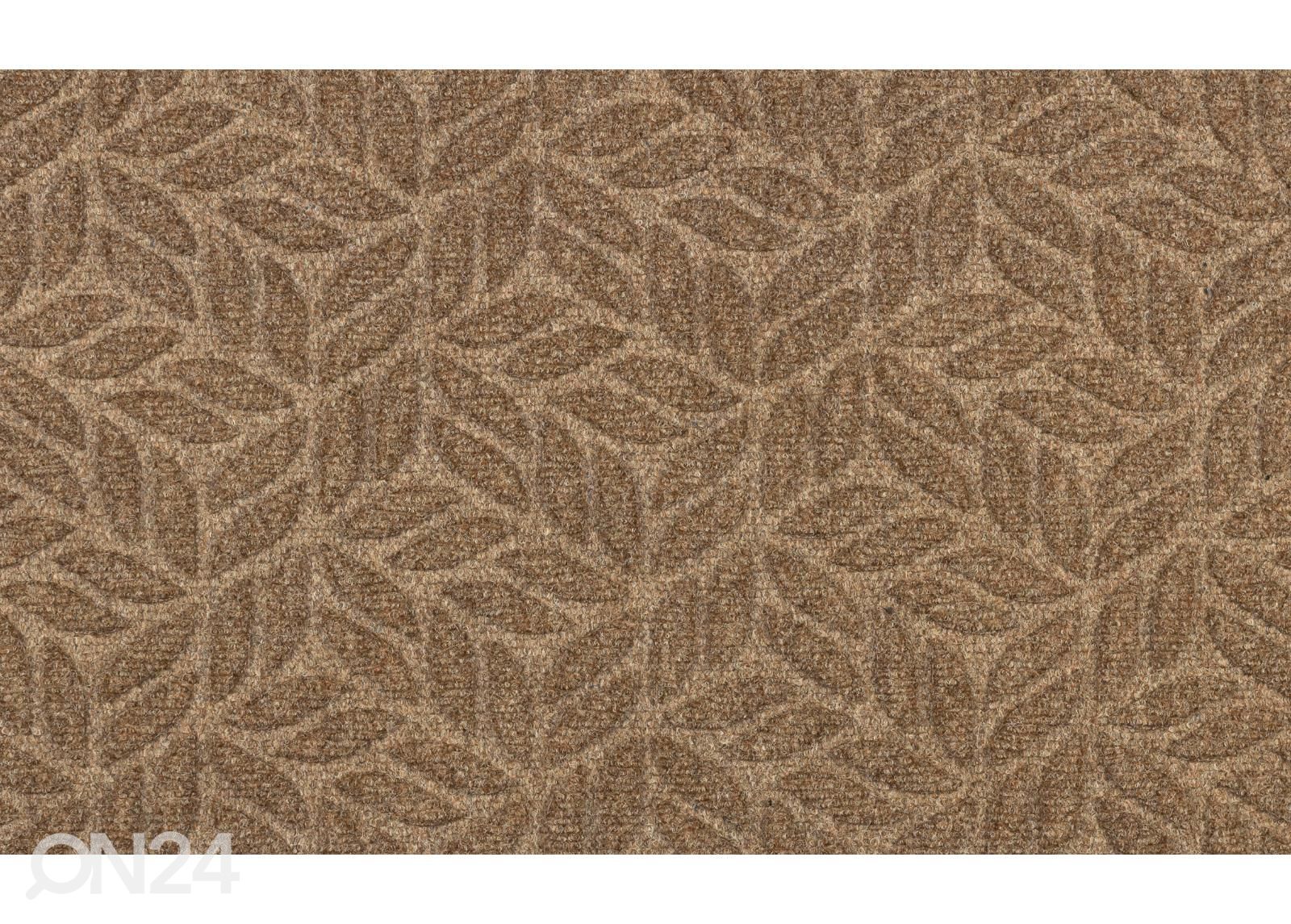 Uksematt Dune Leaves taupe 45x75 cm suurendatud