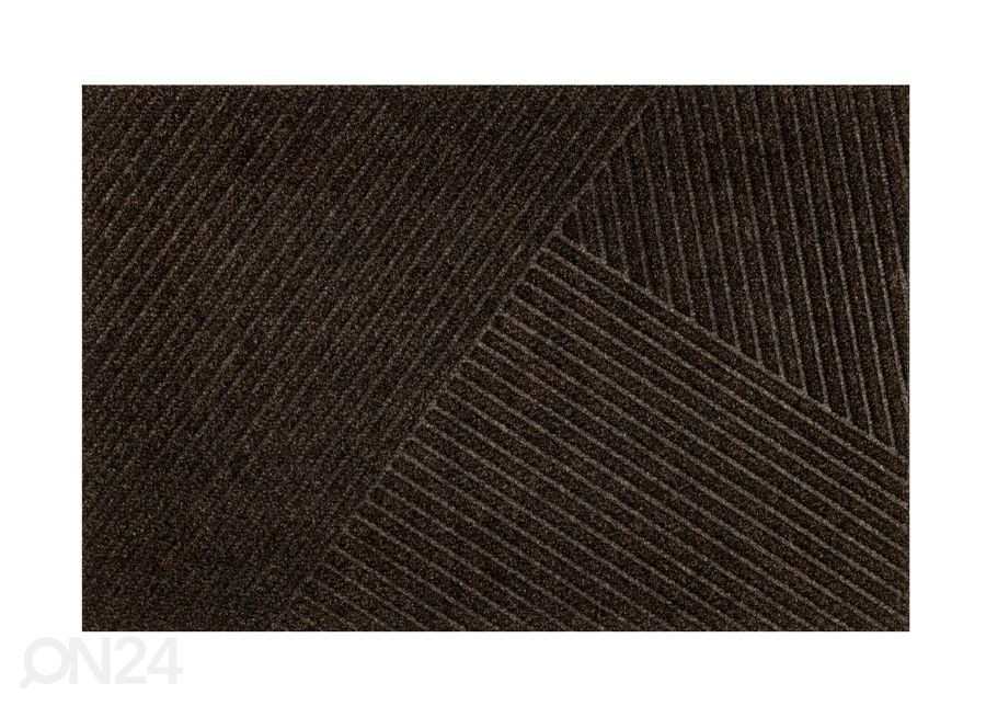 Uksematt Dune Stripes dark brown 60x90 cm suurendatud