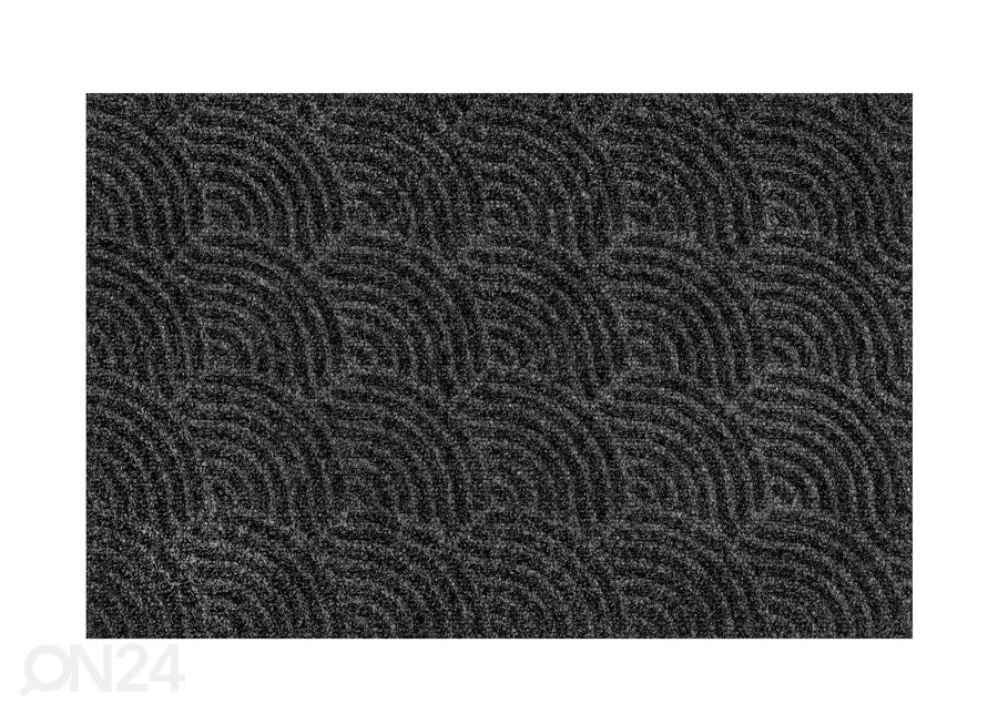 Uksematt Dune Waves dark grey 60x90 cm suurendatud