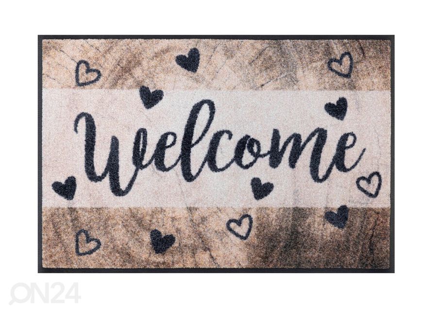 Uksematt Wooden Welcome 50x75 cm suurendatud