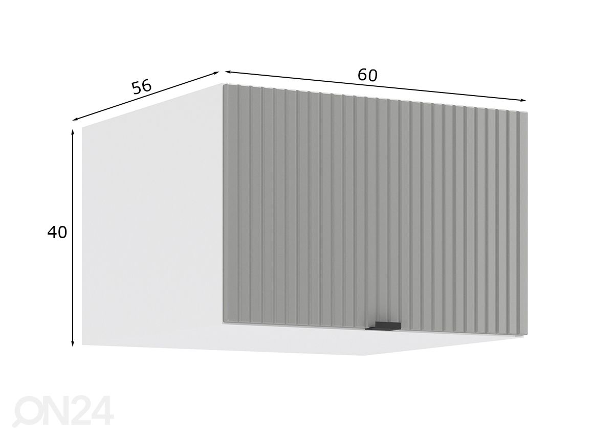 Ülemine köögikapp 60 cm suurendatud mõõdud