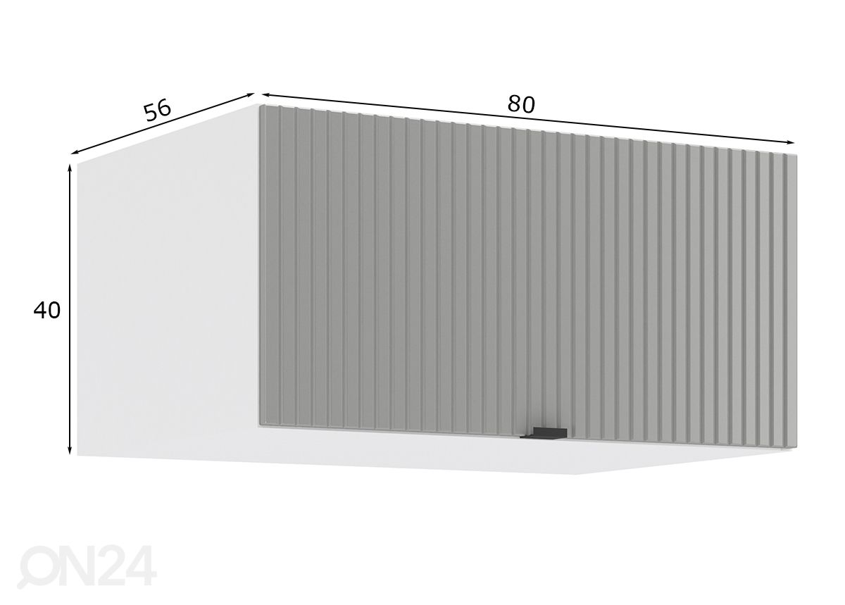 Ülemine köögikapp 80 cm suurendatud mõõdud