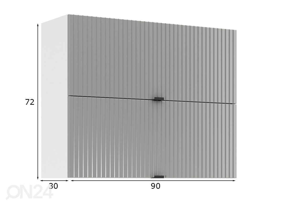 Ülemine köögikapp Lissone 90 cm suurendatud