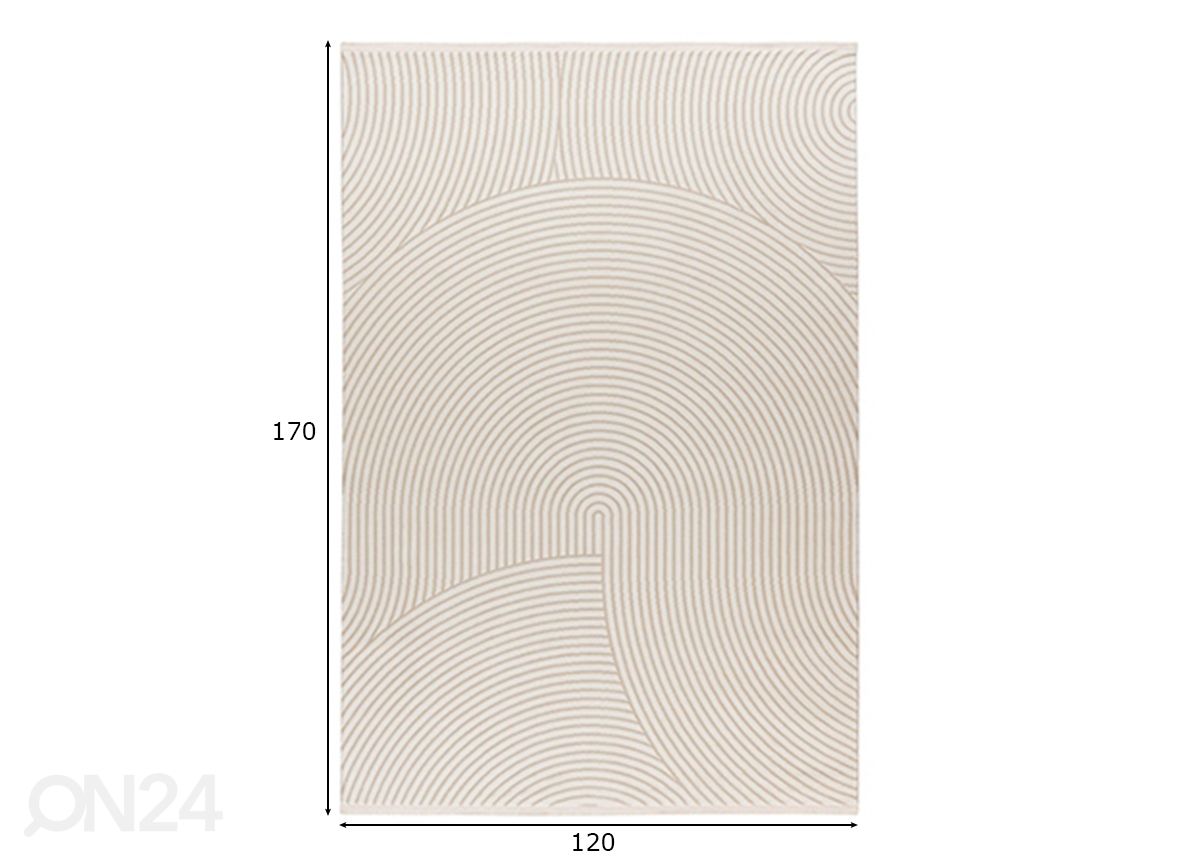 Vaip Elif Ivory 120x170 cm suurendatud mõõdud