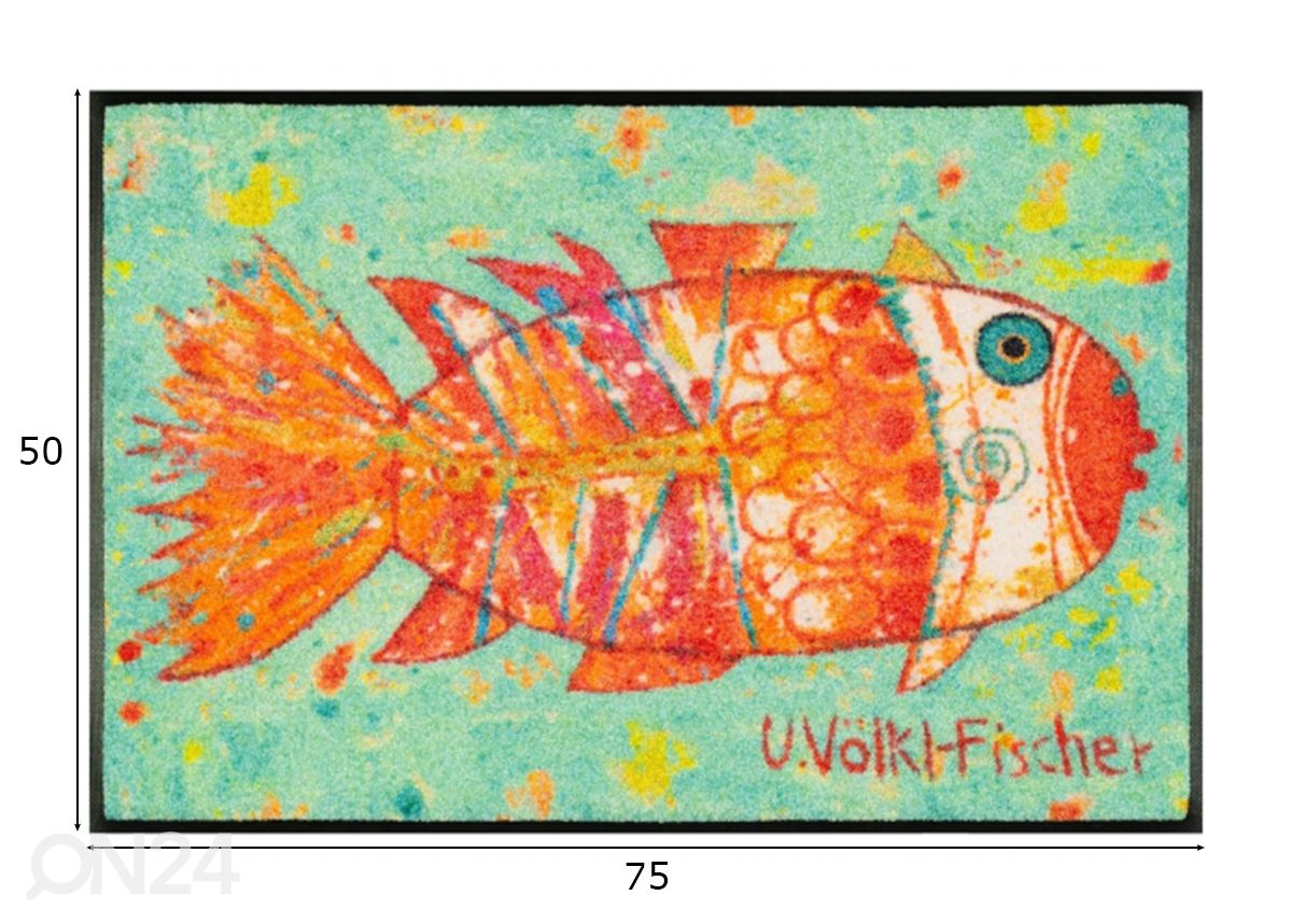 Vaip Funky Fish 50x75 cm suurendatud mõõdud