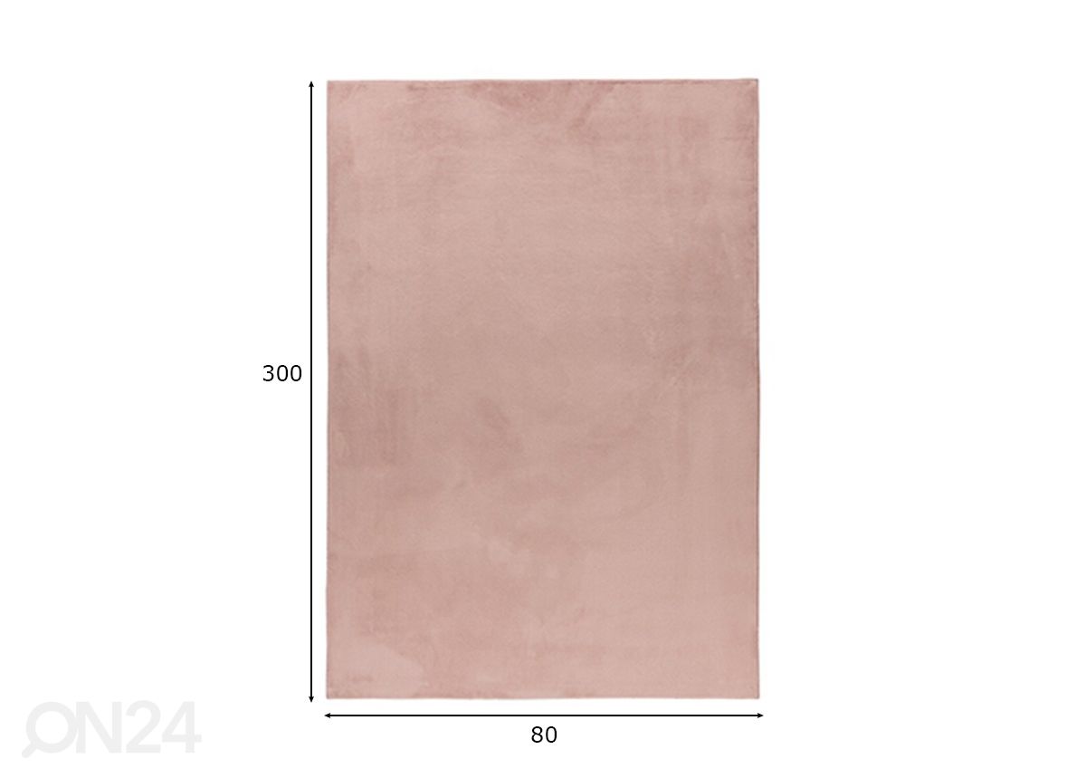 Vaip LOFT Powdre Pink 80x300 cm suurendatud mõõdud