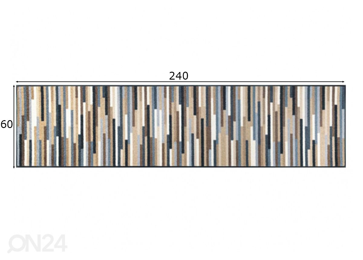 Vaip Mikado Stripes nature 60x240 cm suurendatud mõõdud