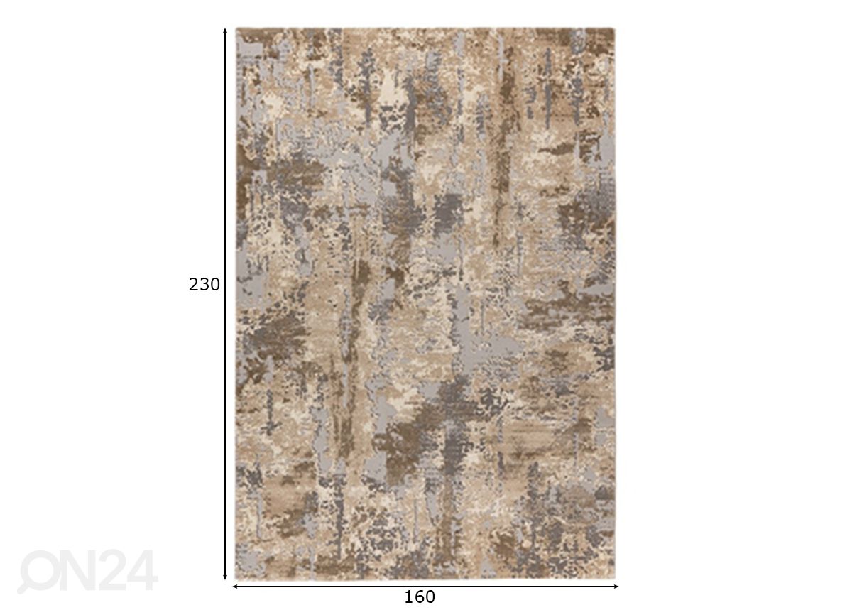 Vaip Monet Beige 160 x 230 cm suurendatud mõõdud