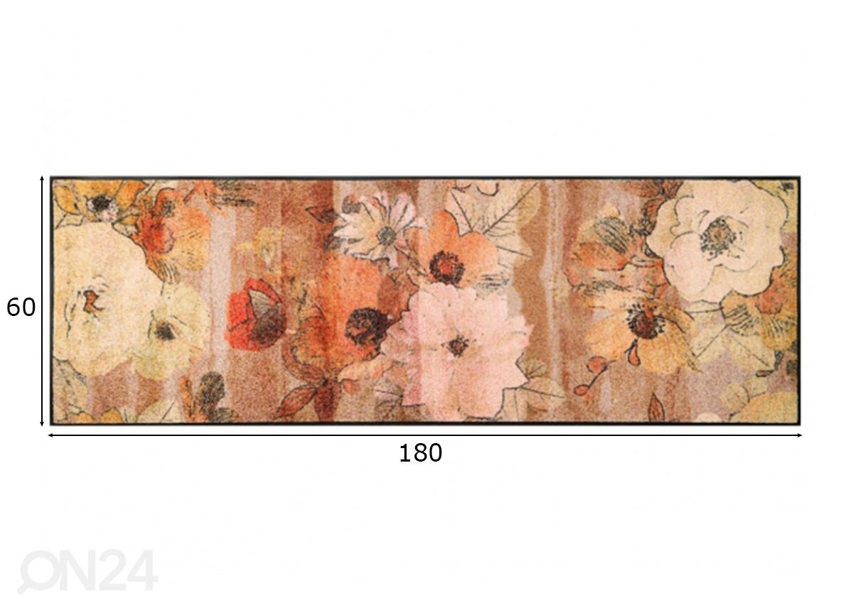 Vaip Retro Roses 60x180 cm suurendatud mõõdud