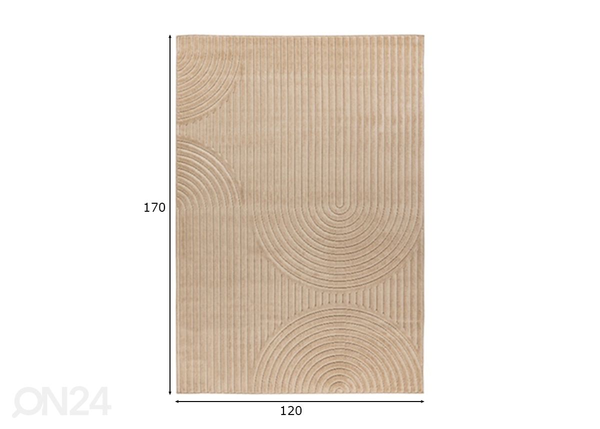 Vaip Viva Beige 120x170 cm suurendatud mõõdud