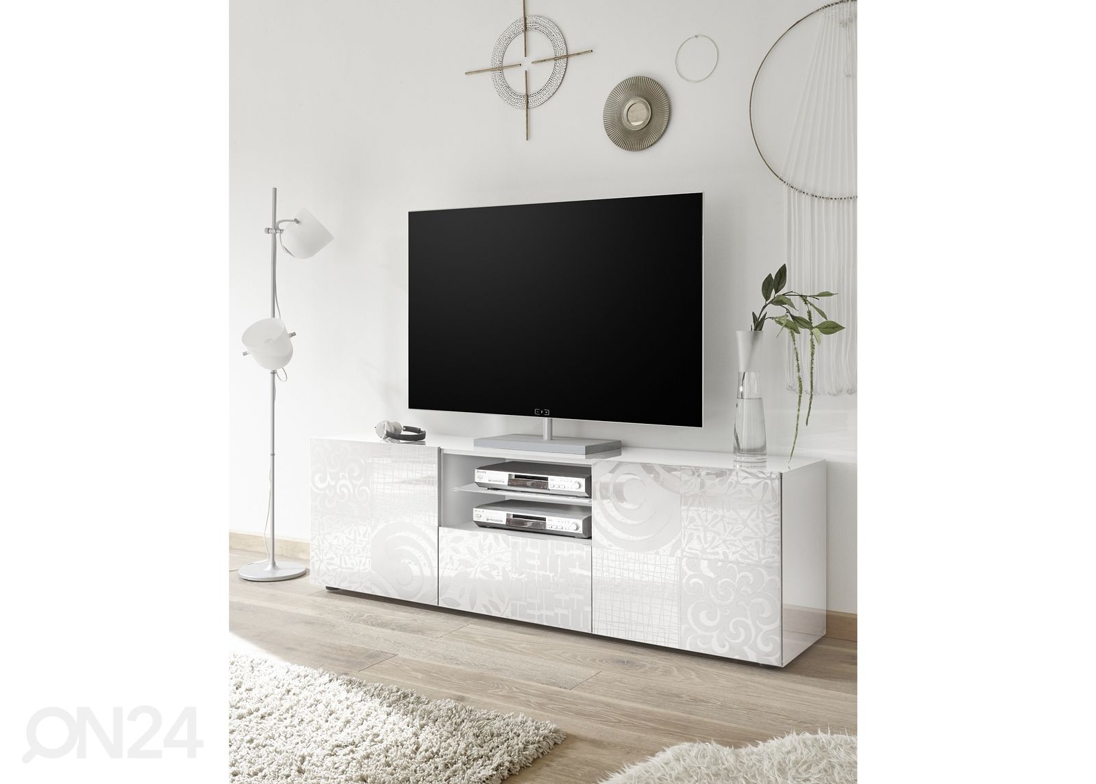 Valge TV-alus Miro 181cm suurendatud