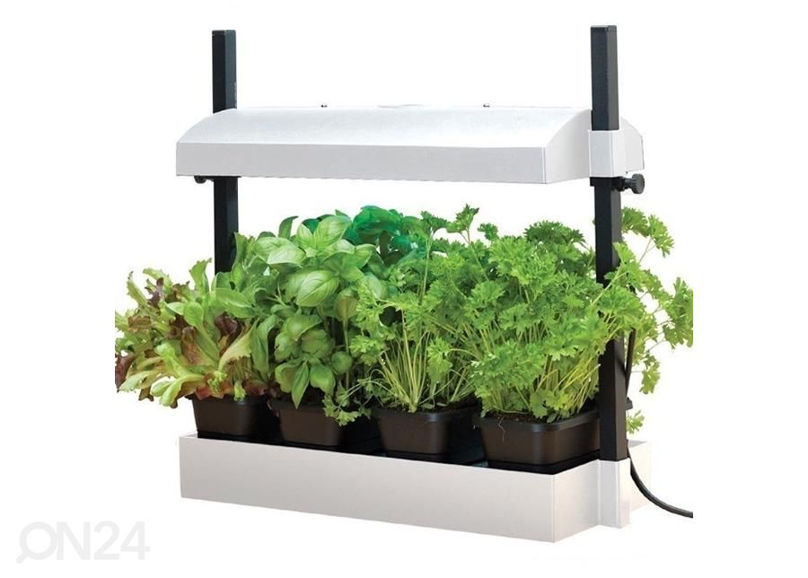 Valgustusega ettekasvatuskast Grow Light Garden 2x24W, valge suurendatud