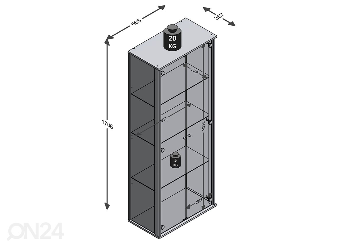Vitriin Bora 202 suurendatud mõõdud