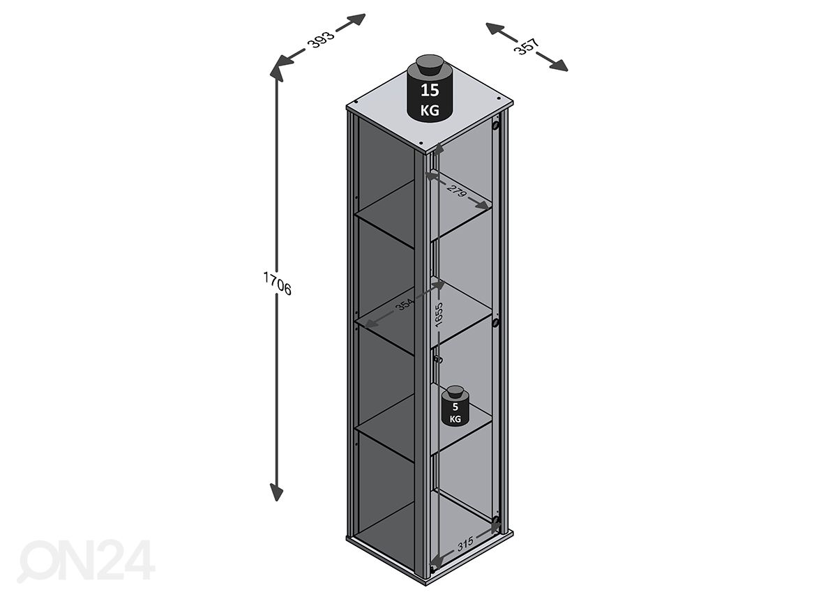 Vitriin Bora 505 suurendatud mõõdud