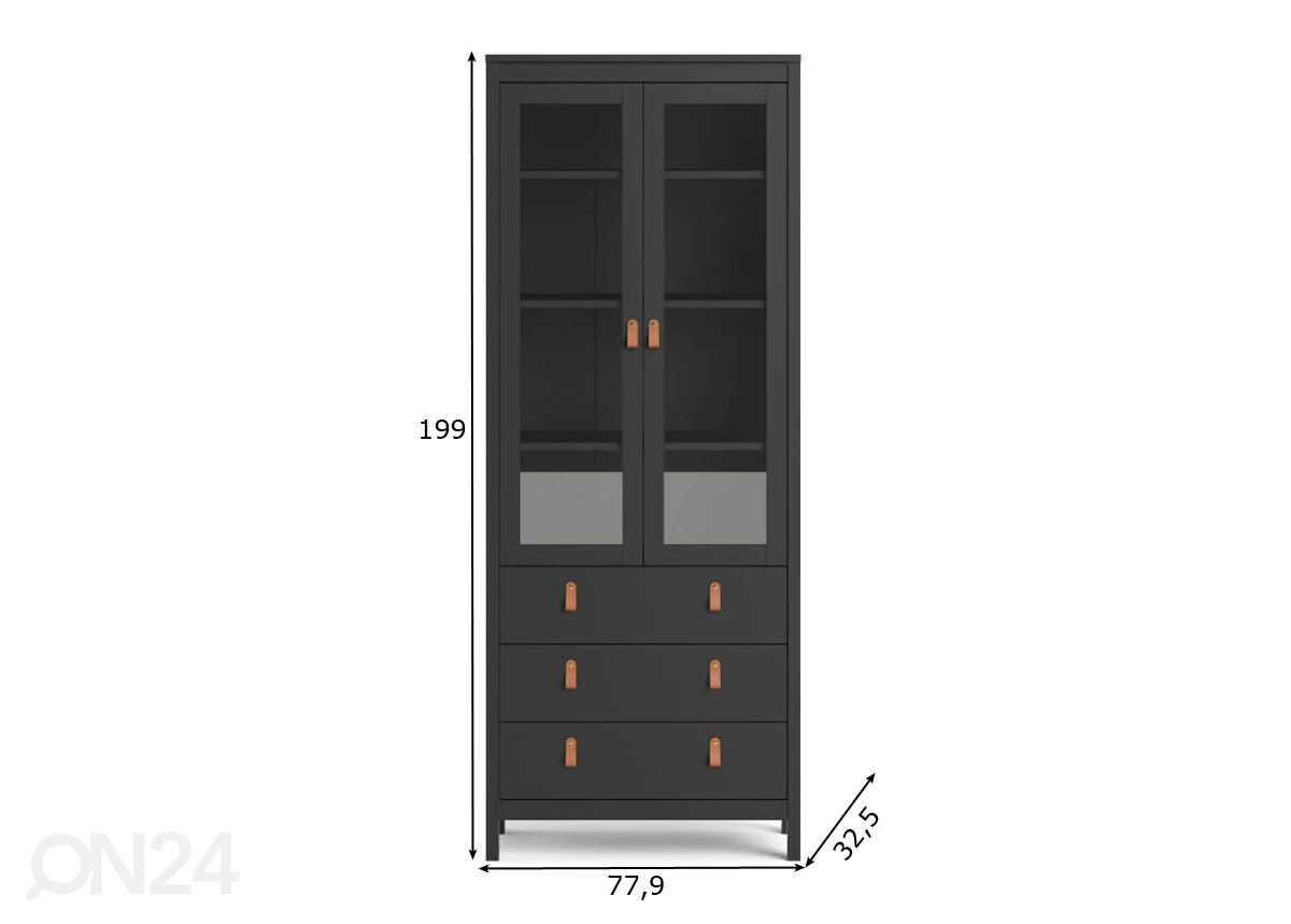 Vitriinkapp Madrid 78 cm suurendatud mõõdud