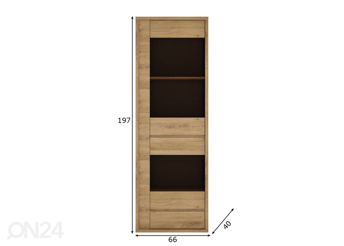 Vitriinkapp Shetland 66 cm suurendatud mõõdud