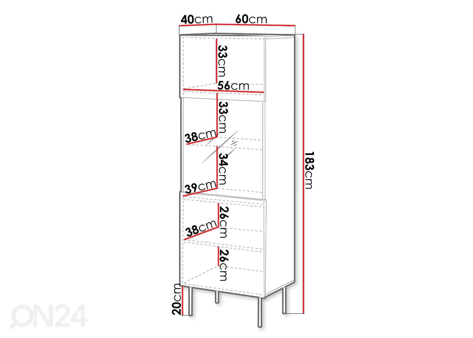 Vitriinkapp Terry 60 cm suurendatud