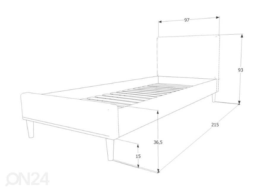 Voodi 90x200 cm suurendatud