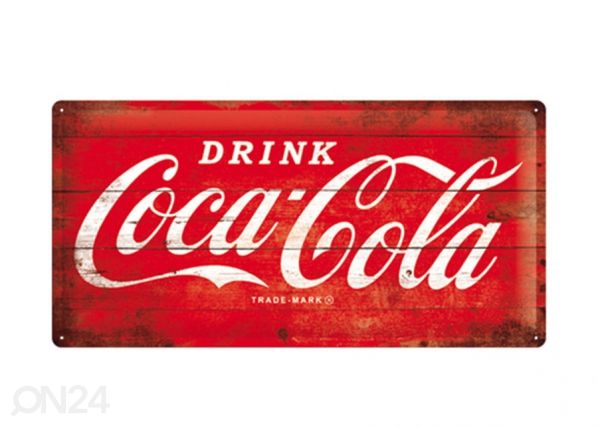 Retro metallposter Coca-Cola logo 25x50 cm