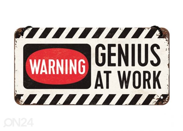 Retro metallposter Genius at Work 10x20 cm