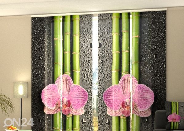 Poolpimendav paneelkardin Orchids and Bamboo 2, 240x240 cm