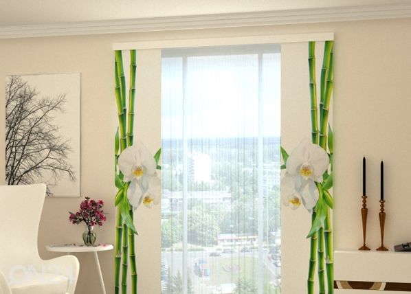 Poolpimendav paneelkardin Bamboo and white orchid 80x240 cm