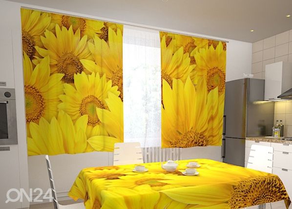 Läbipaistev kardin Sunflowers in the kitchen 200x120 cm