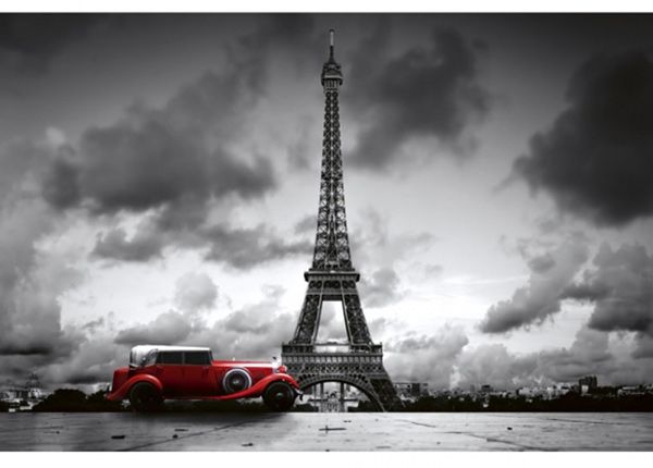 Fliis fototapeet Retro car in paris