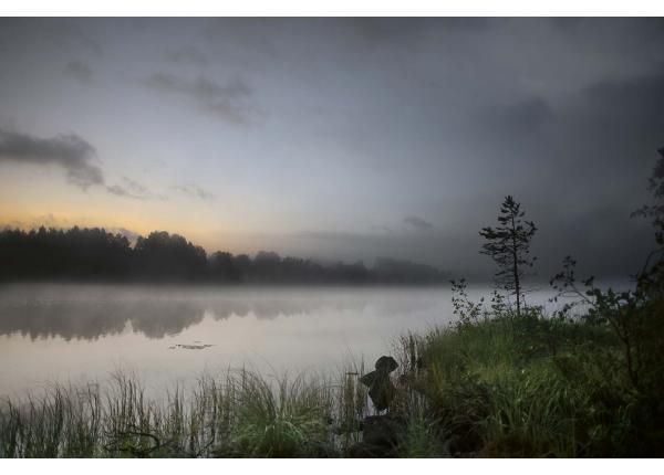 Isekleepuv fototapeet Rural Sweden Lake