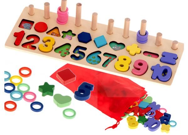 Mäng Montessori Numbrite sorteerija 3in1