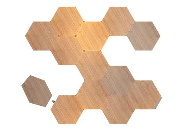 Nanoleaf Elements Wood Look Hexagons stardikomplekt (13 paneeli), soe ja külm valgus