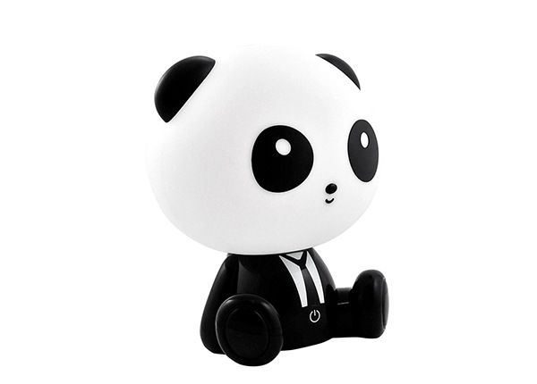Öölamp LED Panda, must/valge