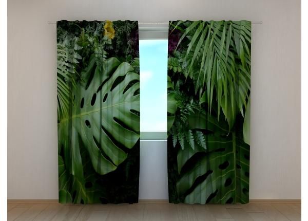 Pimendav fotokardin Green Tropical Leaves 240x220 cm