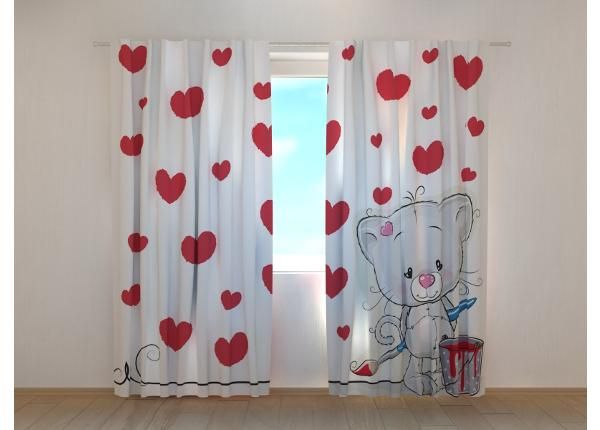 Pimendav fotokardin Kitten and Hearts 240x220cm