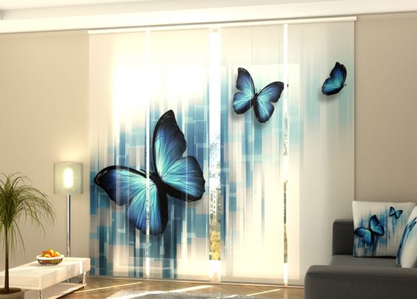 Poolpimendav paneelkardin Blue butterflies 240x240 cm
