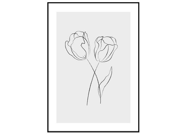 Poster One line tulp II