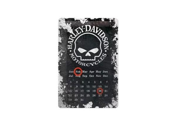 Retro metallkalender Harley-Davidson Skull