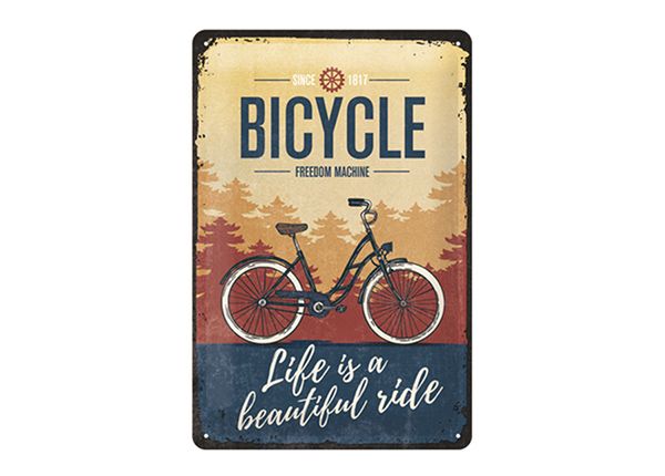 Retro metallposter Bicycle Life is a beautiful ride 20x30 cm