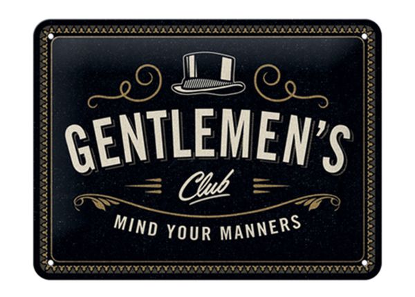 Retro metallposter Gentlemen's Club 15x20 cm