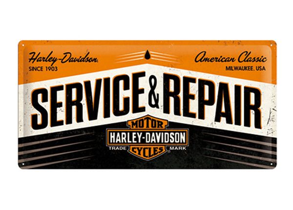 Retro metallposter Harley-Davidson Service & Repair 25x50 cm