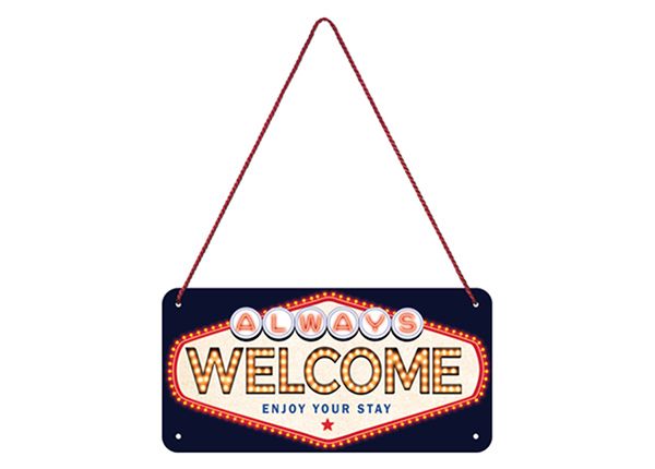 Retro metallposter Welcome 10x20 cm