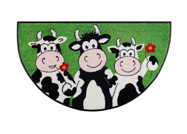 Uksematt Round Cow Trio 50x85 cm