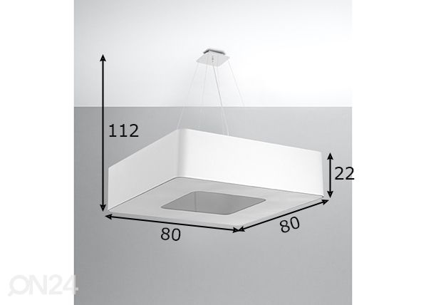 Laelamp Urano 80 cm, valge mõõdud